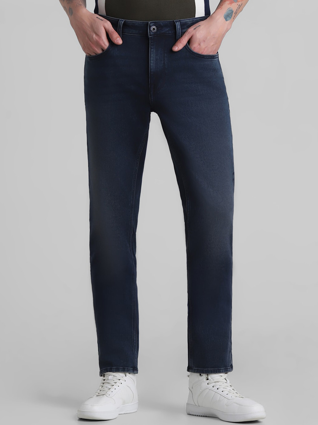 Jack & Jones Men Tim Slim Fit Low-Rise Stretchable Jeans