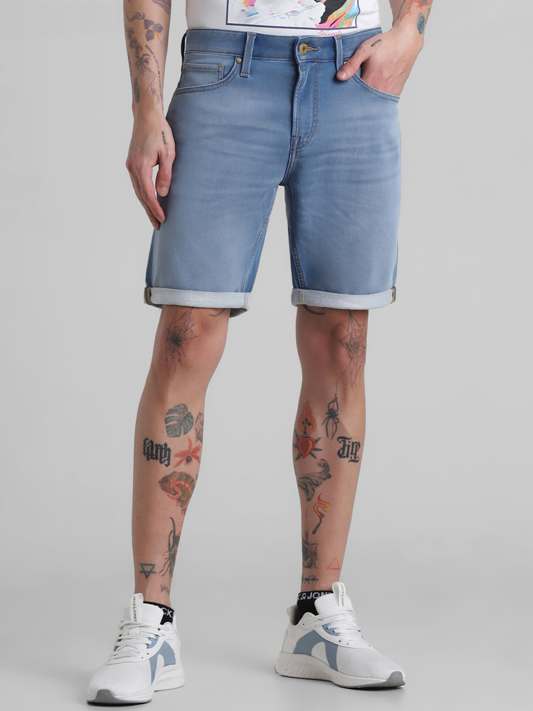 Jack & Jones Men Low-Rise Denim Shorts