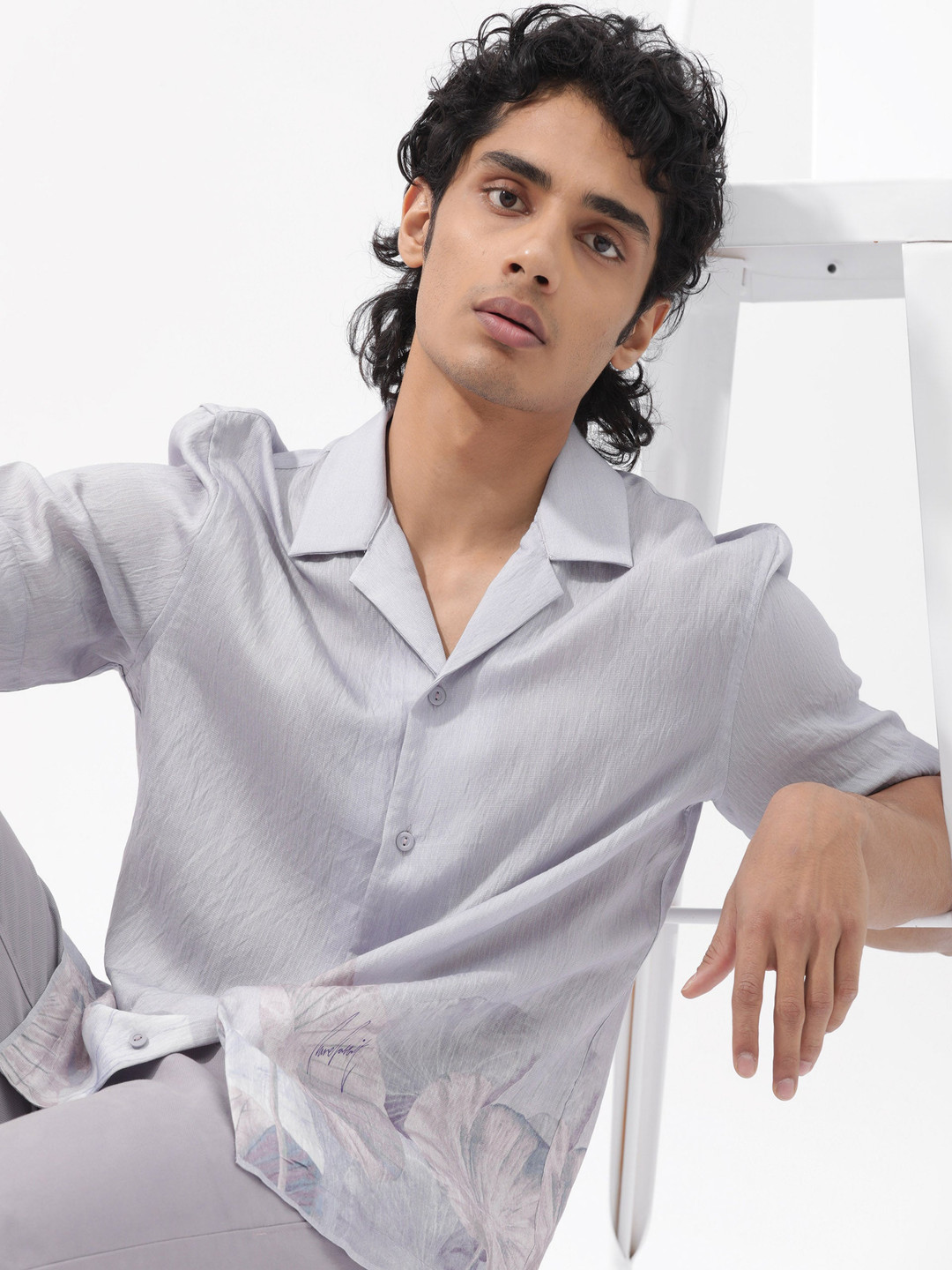 RARE RABBIT Men Lilate Slim Fit Textured Shirt