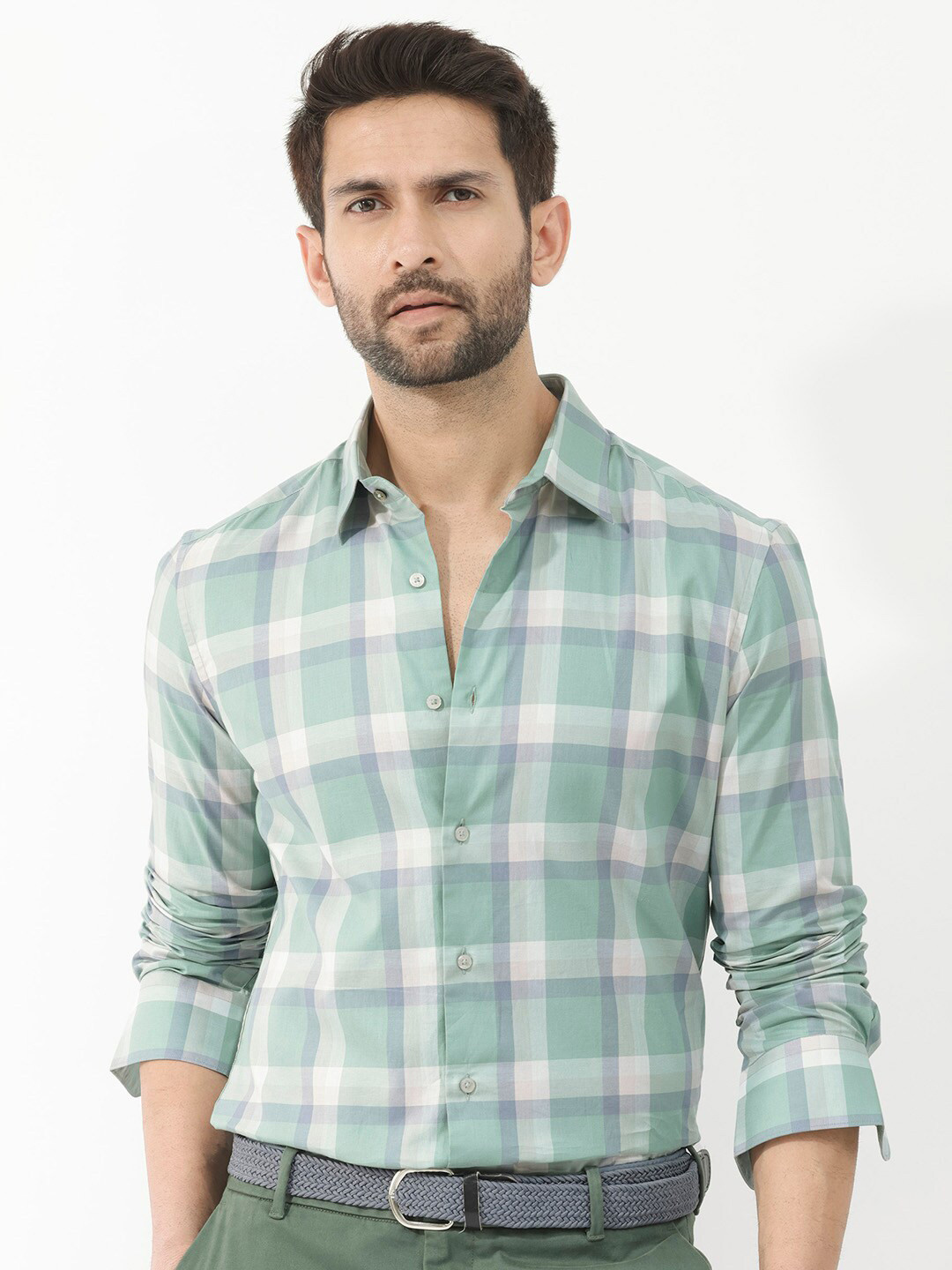 RARE RABBIT Men Nexi Slim Fit Checked Cotton Shirt
