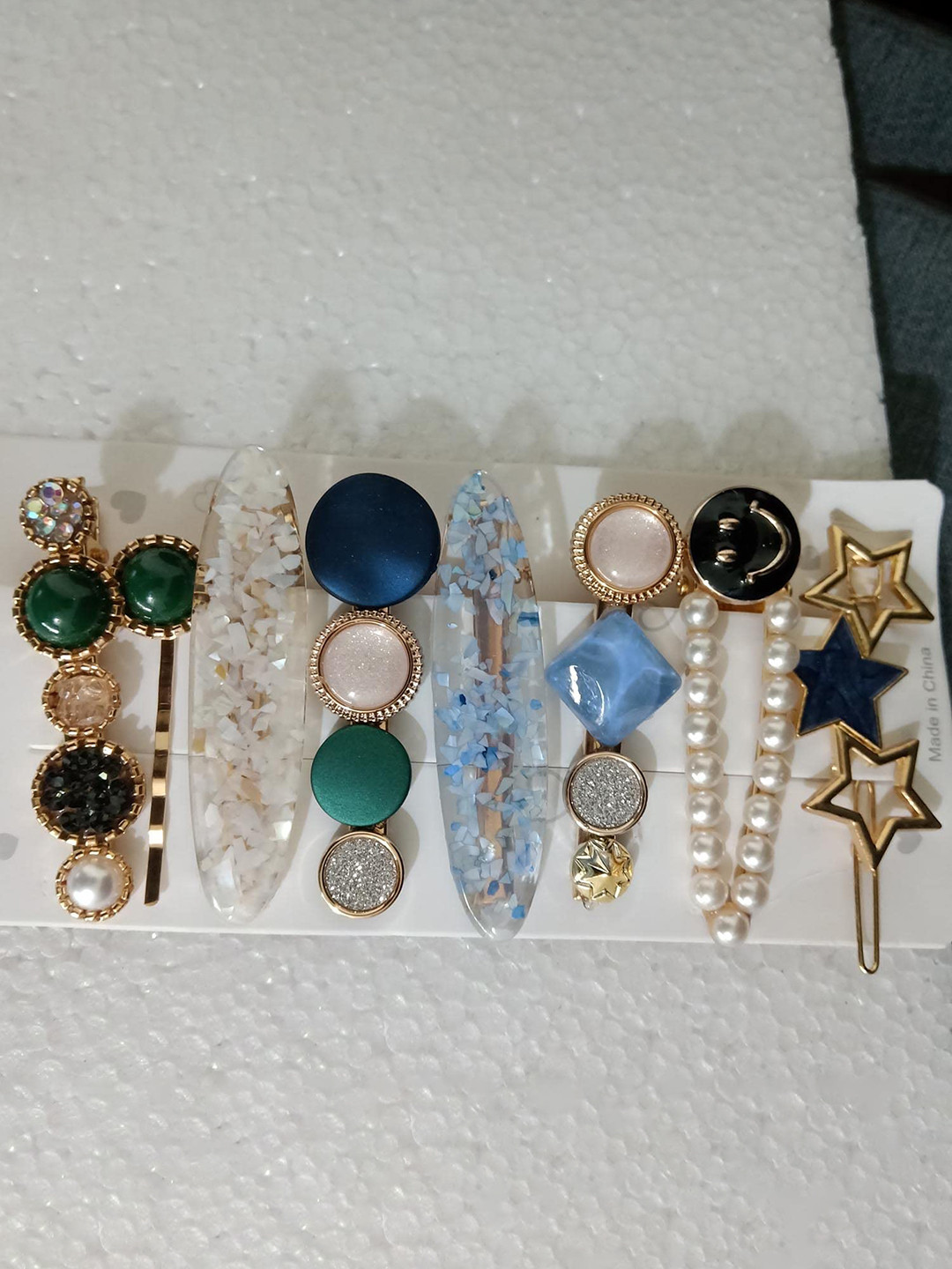 SYGA Set Of 8 Beaded Tic Tac Hair Clips