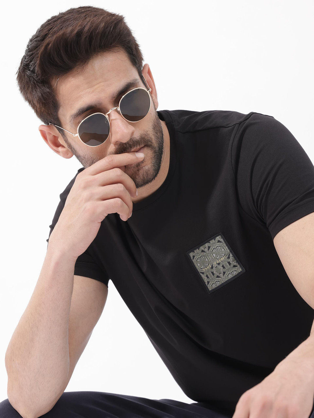 RARE RABBIT Men Leonel Regular Fit S Cotton T-Shirt