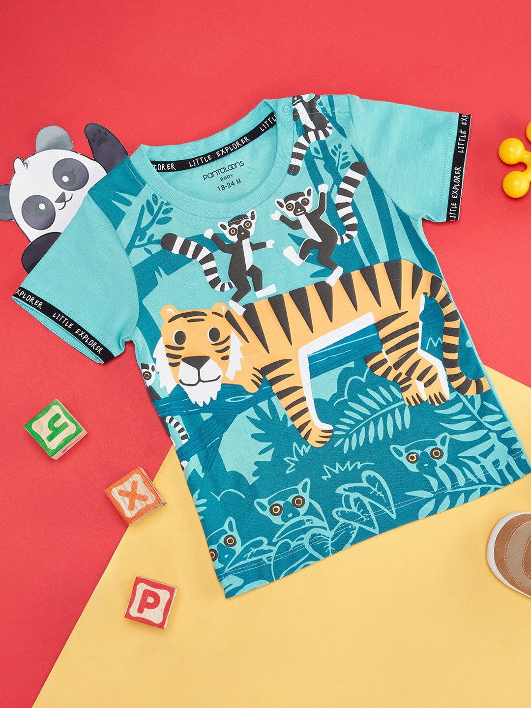 Pantaloons Baby Boys Floral Printed Pure Cotton T-shirt