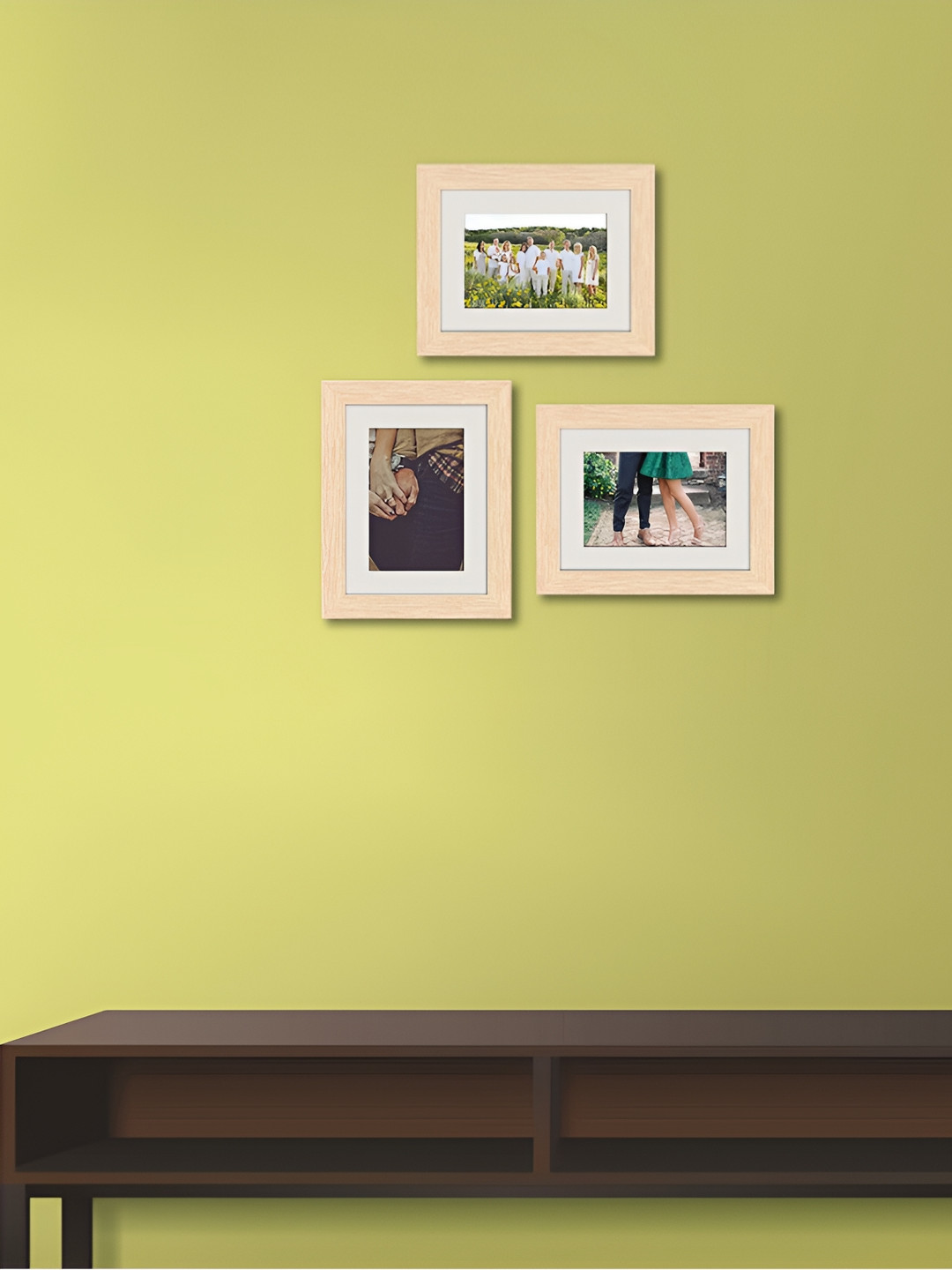 ArtzFolio Camel Brown 3Pcs Wooden Wall Photo Frames