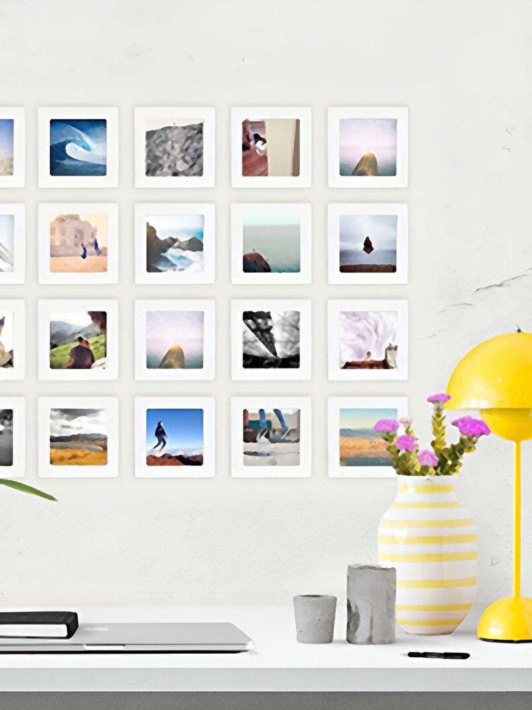 ArtzFolio White 20 Pieces Wooden Wall Photo Frames