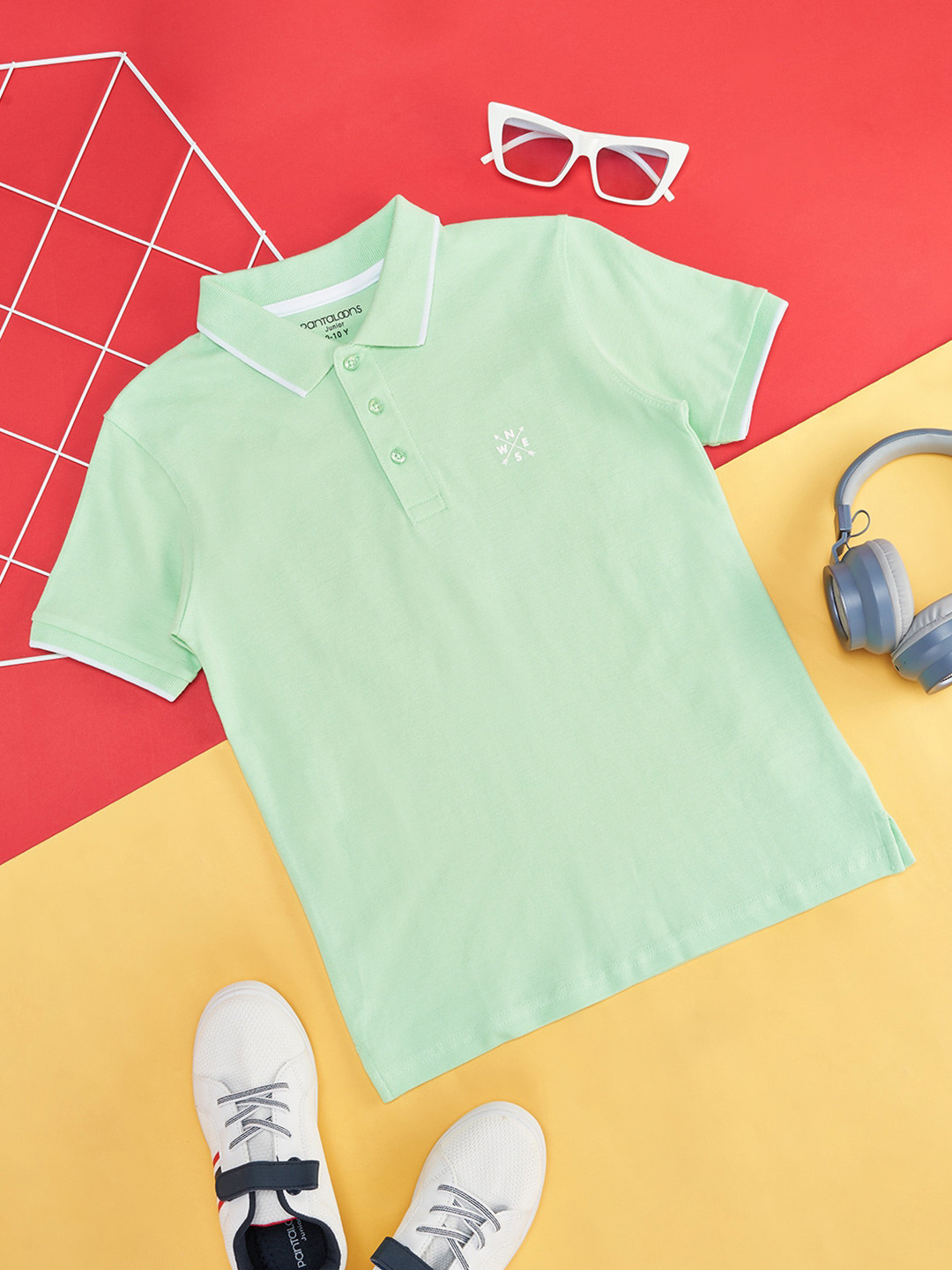 Pantaloons Junior Boys Polo Collar Cotton T-shirt