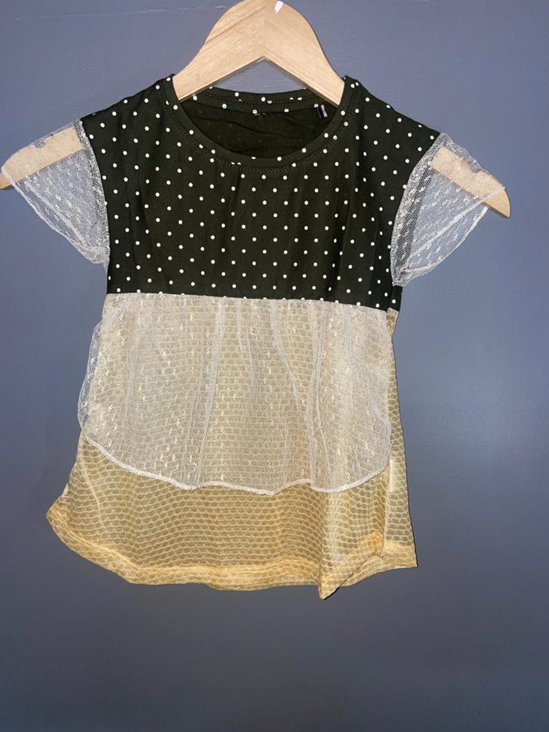 Zaahii Colourblocked Round Neck Short Cap Sleeves Knee Length Fit & Flare Dress