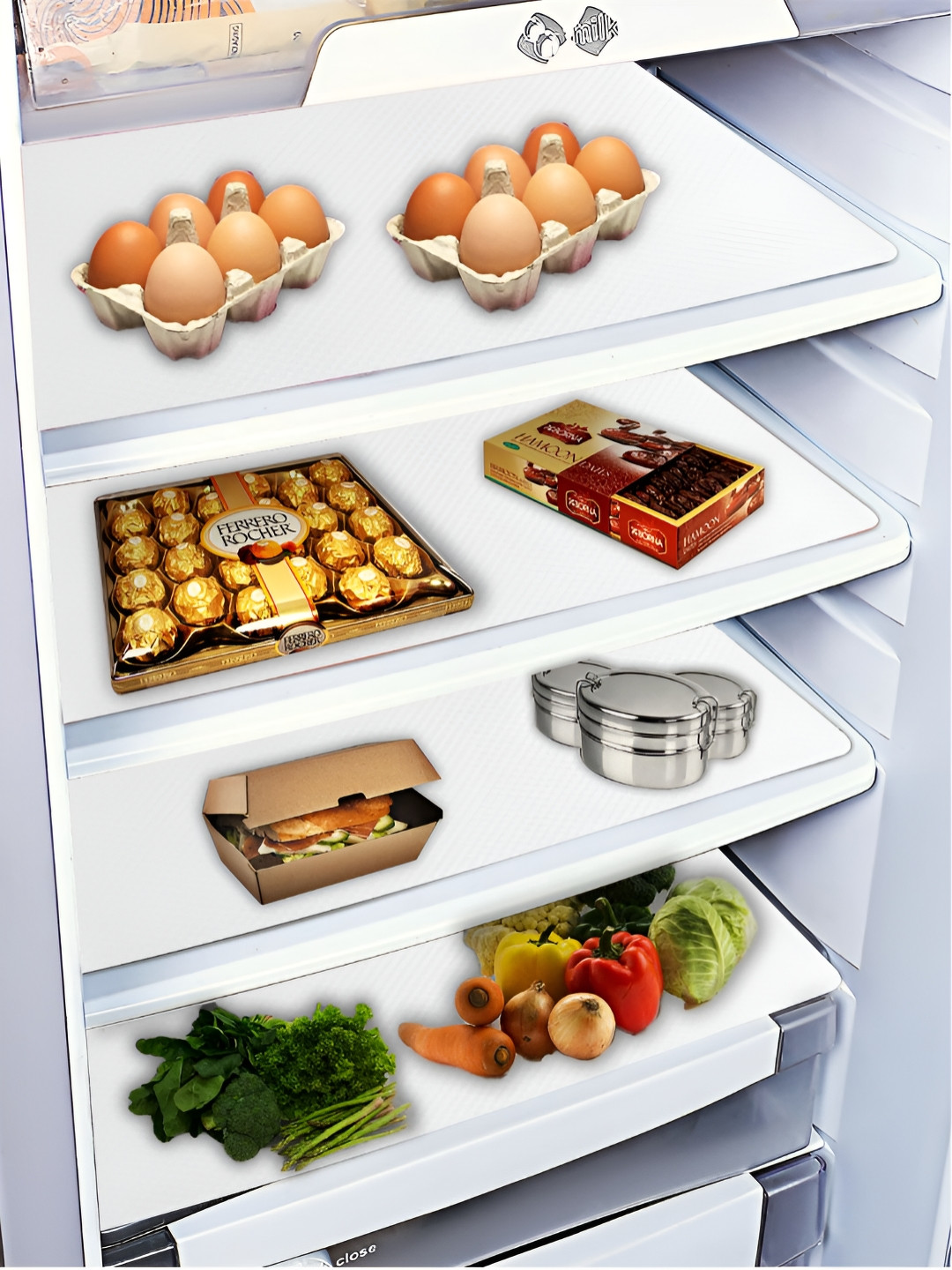 DREAM WEAVERZ White 5 Pcs Regular Shelf Liner Organisers