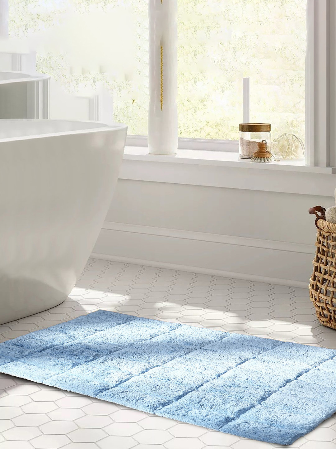 MASPAR Color Art Slab Blue Cotton 1634 GSM Bath Rug