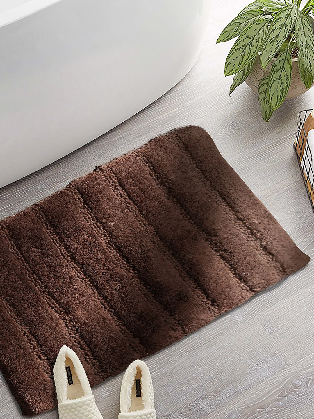 MASPAR Brown Art Small Small Cotton Bath Rugs