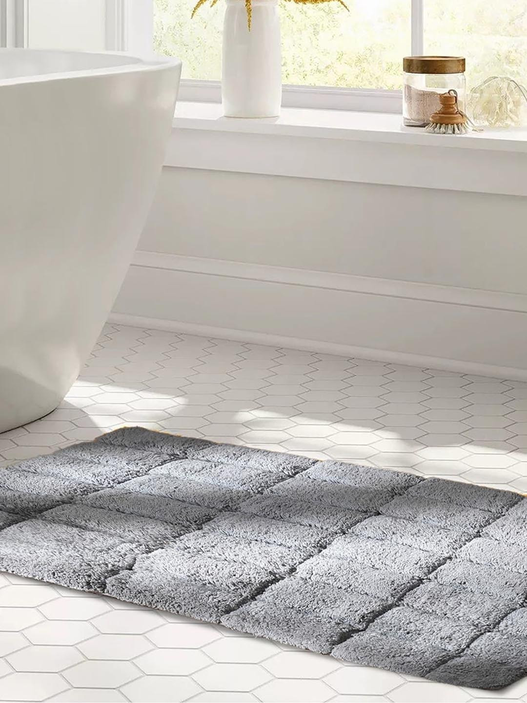 MASPAR Color Art Slab Grey 1634 GSM Cotton Bath Rugs