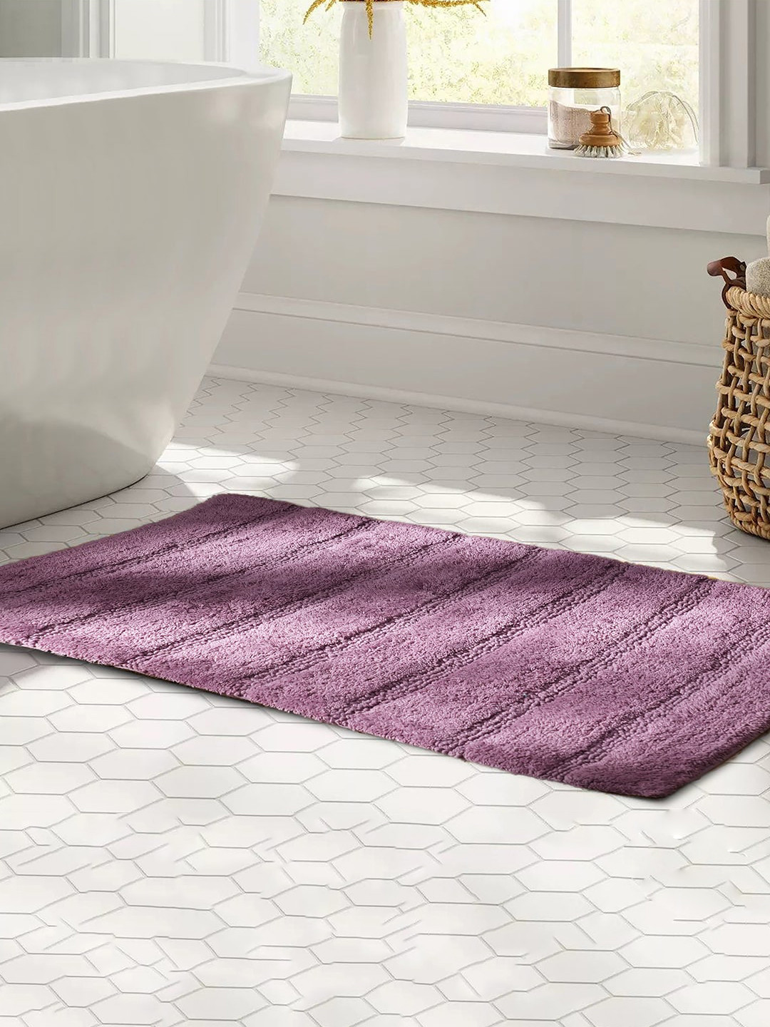 MASPAR Color Art Slab Purple 1800 GSM Cotton Bath Rugs