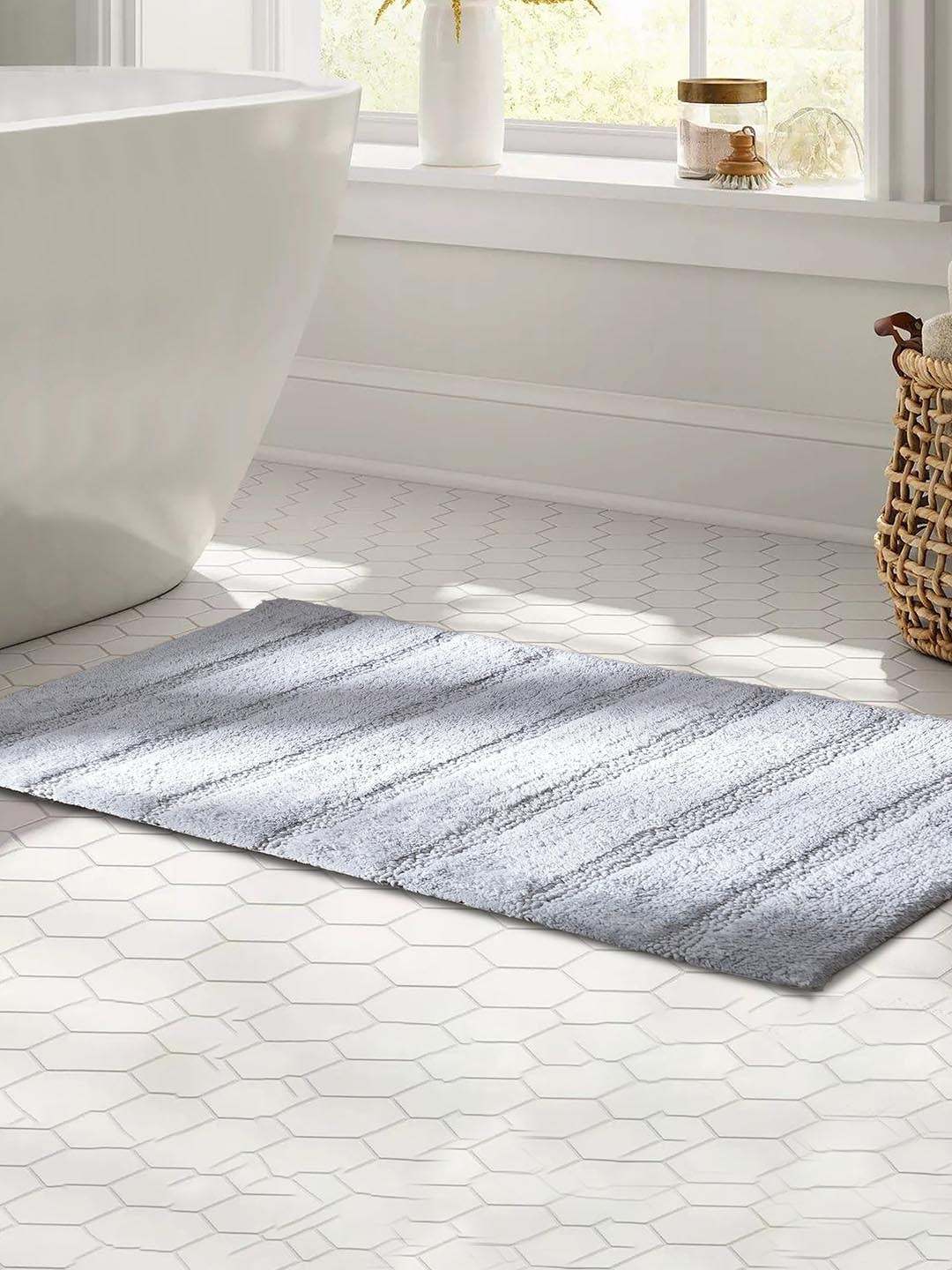 MASPAR Grey Art Outline Cotton Bath Rug