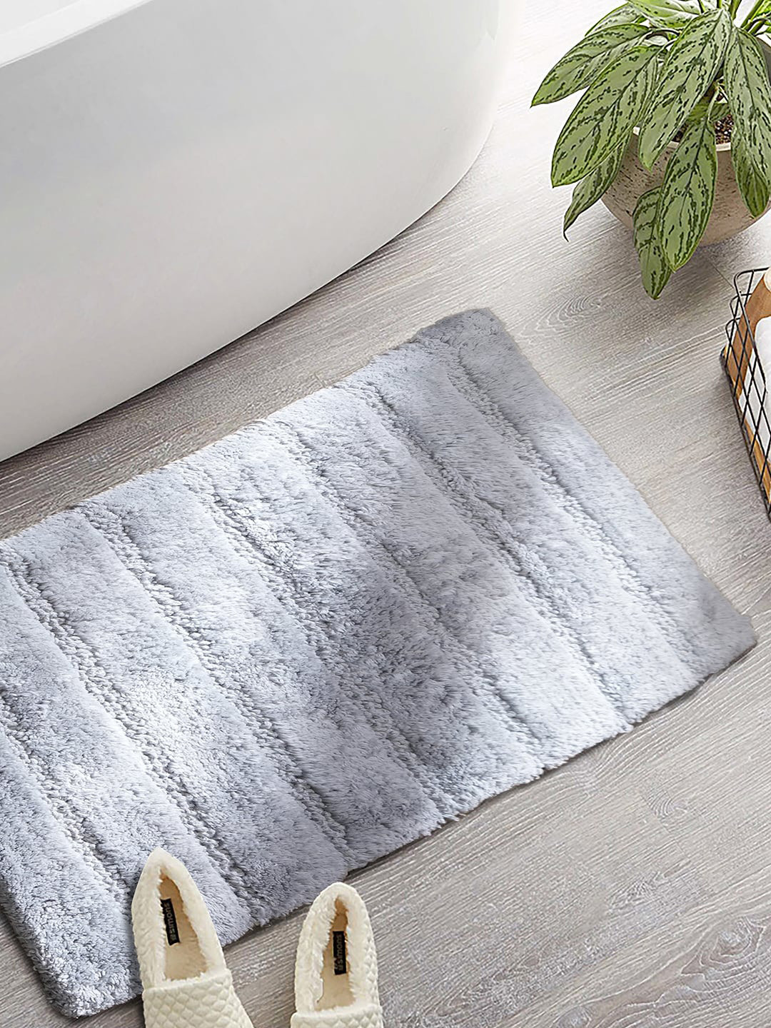 MASPAR Color Art Outline Grey 1800 GSM Cotton Bath Rugs