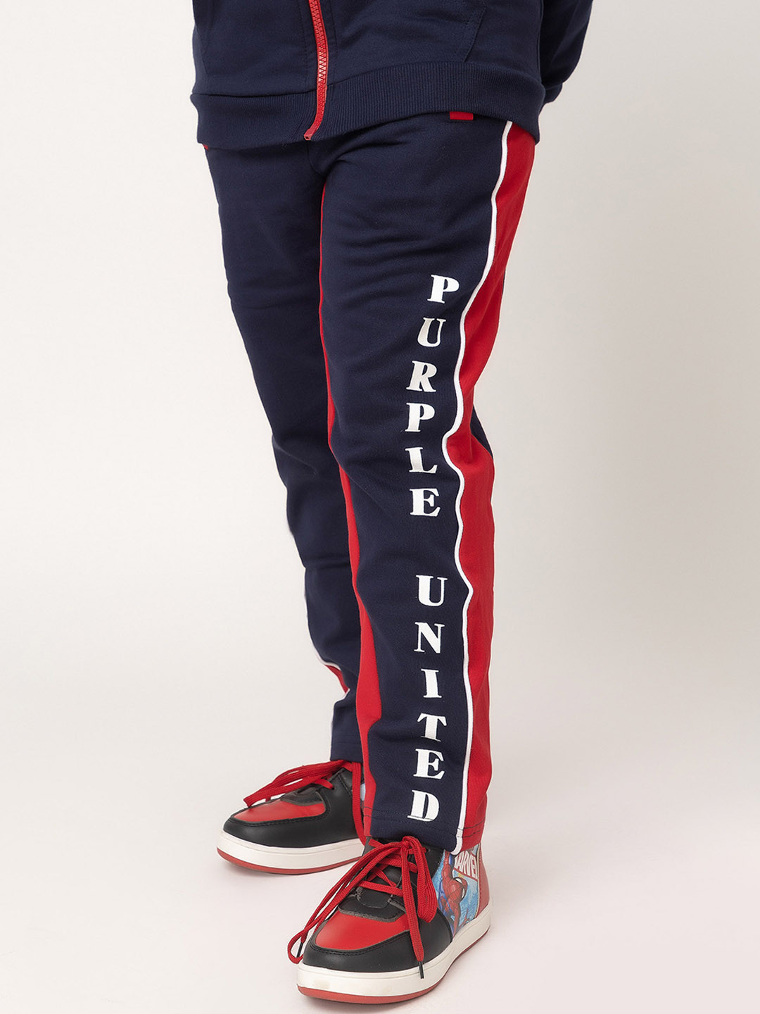 Purple United Kids Boys Mid Rise Track Pants