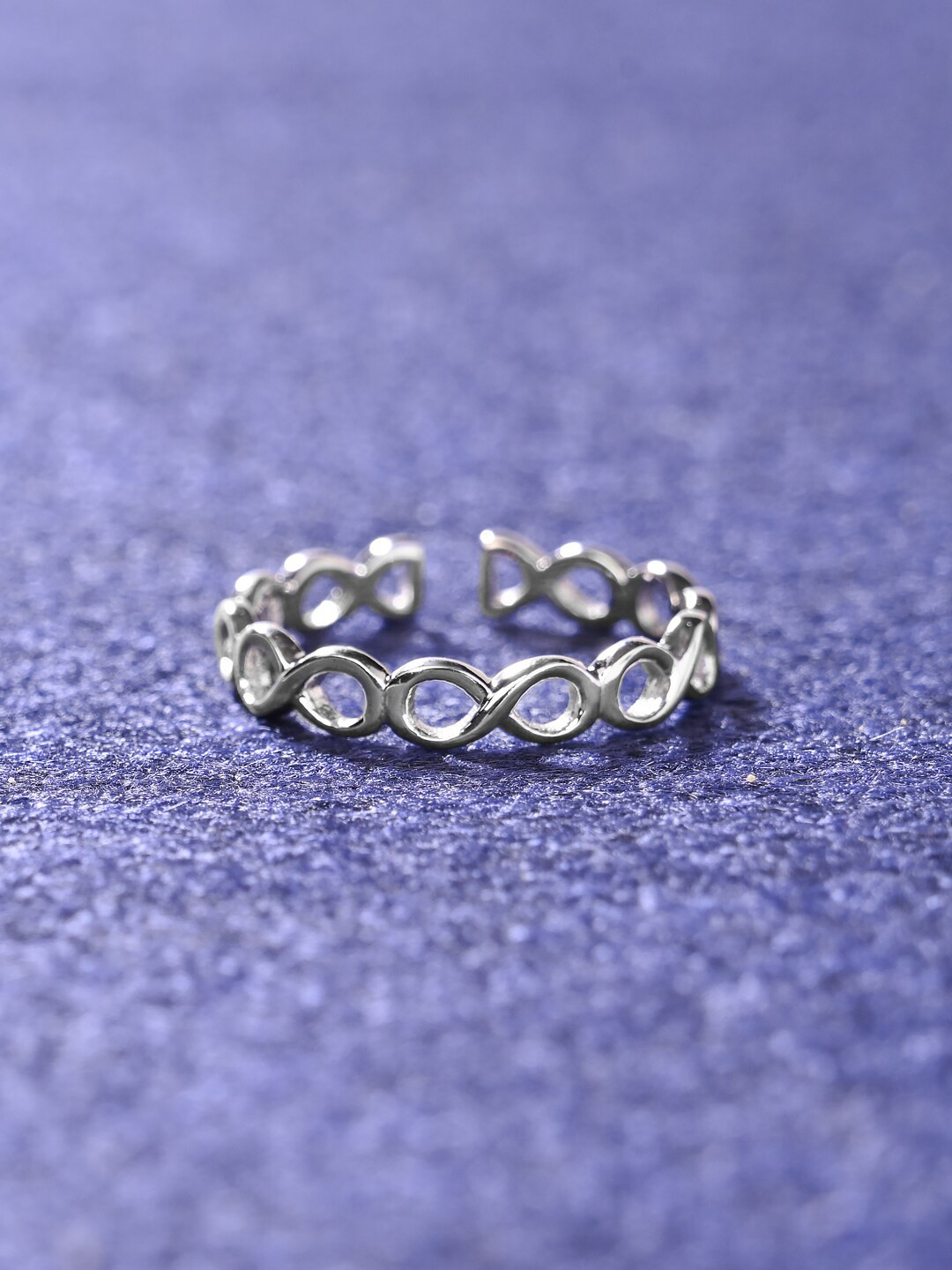 Clara 925 Sterling Silver Rhodium-Plated Infinity Finger Ring