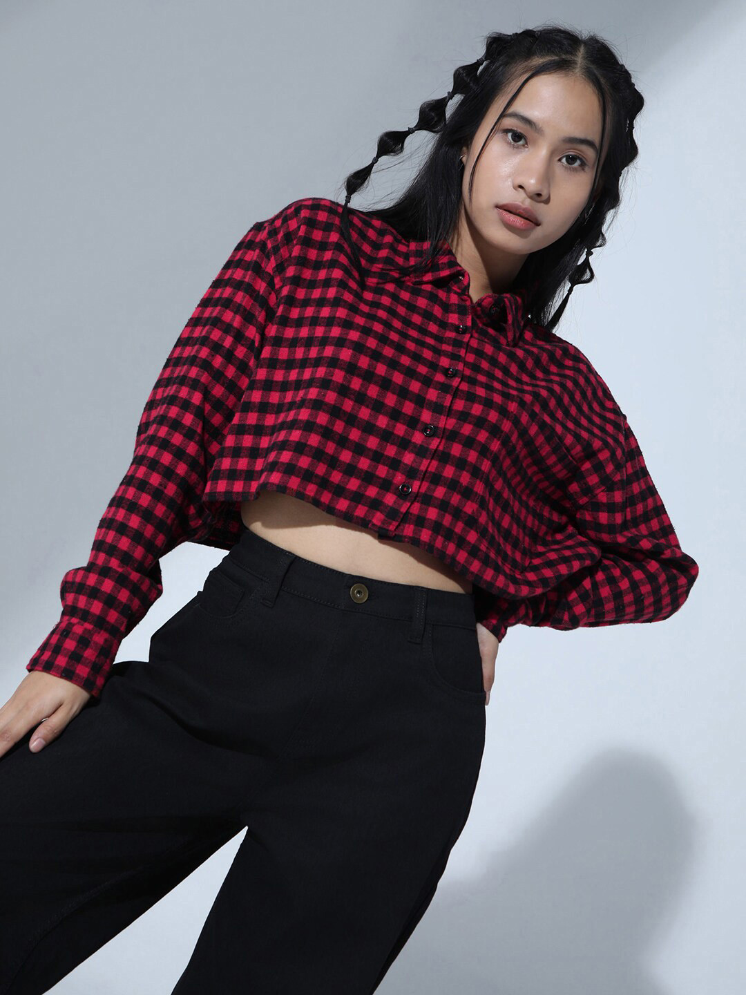 Hubberholme Standard Buffalo Checks Casual Oversized Shirt