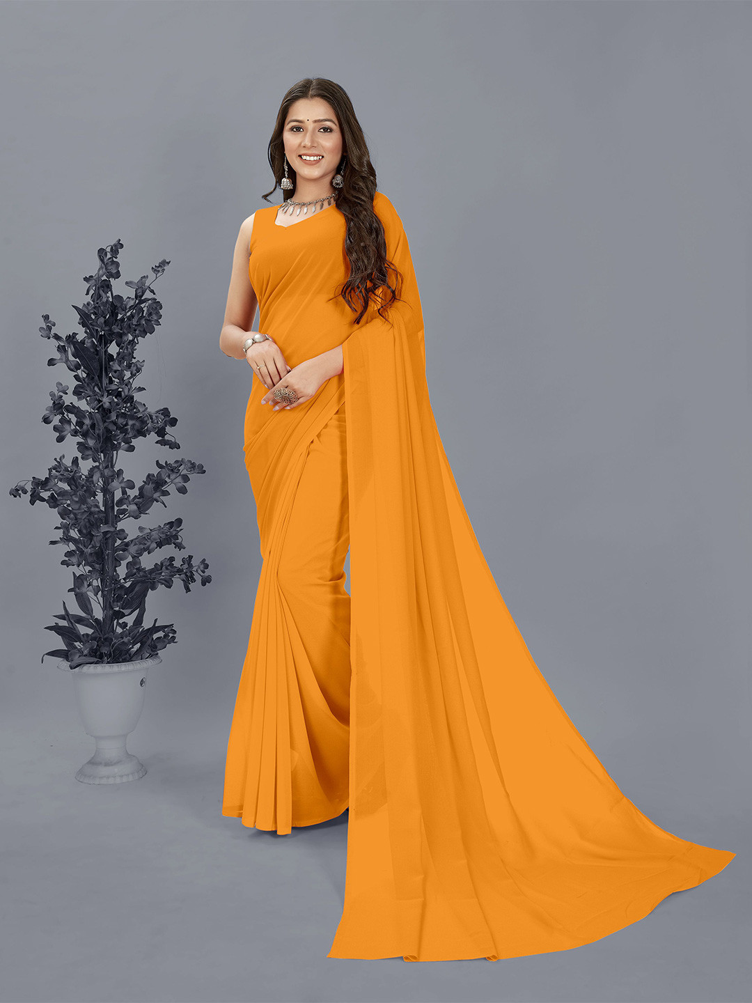 Moda Rapido Georgette Saree With Unstitched Blouse Piece