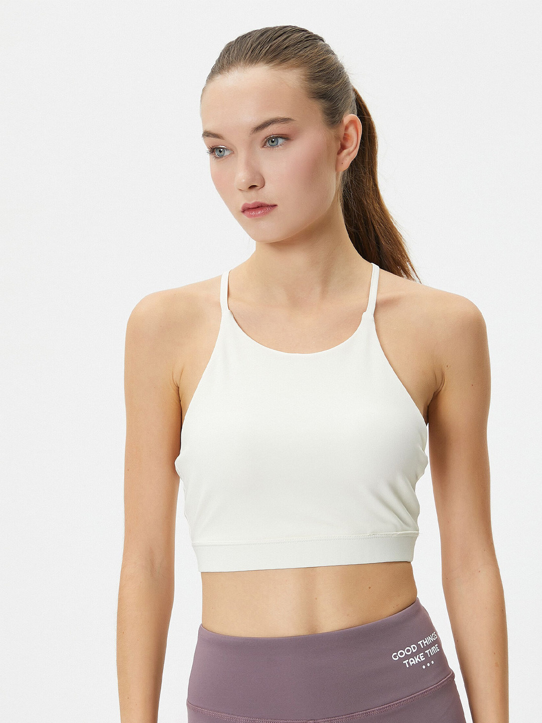 Koton Full Coverage Lightly Padded Workout Bra With All Day Comfort