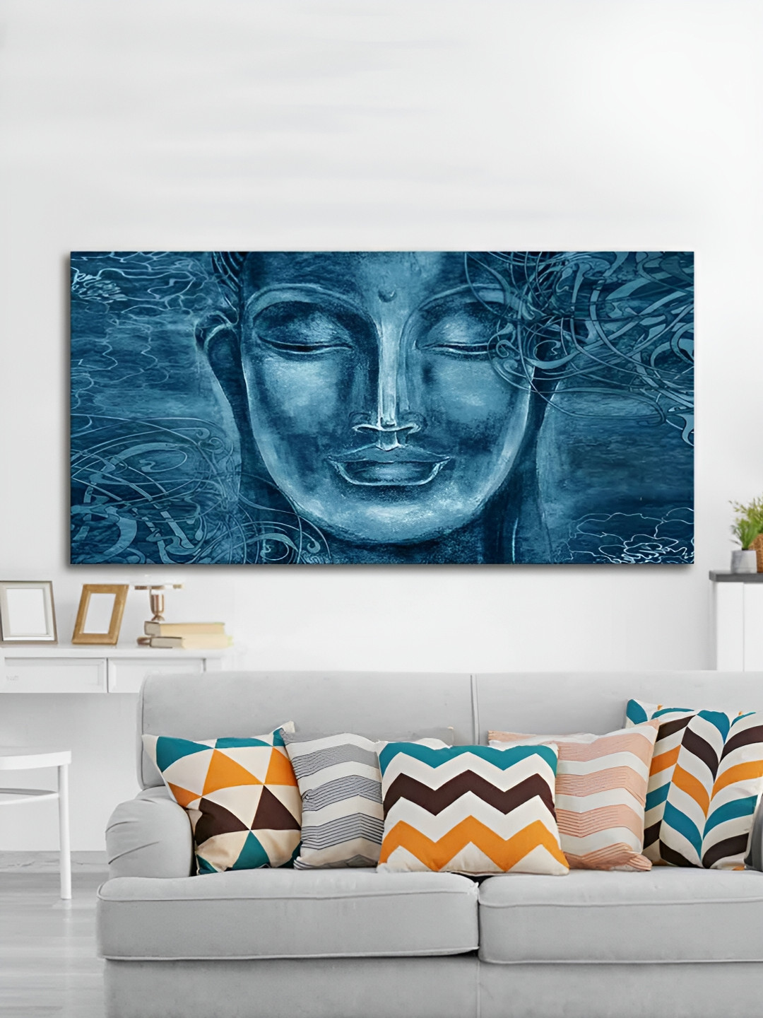 VibeCrafts Lord Buddha Canvas Living Room Rectangle Paintings Wall Art -24.02 x 1.22In