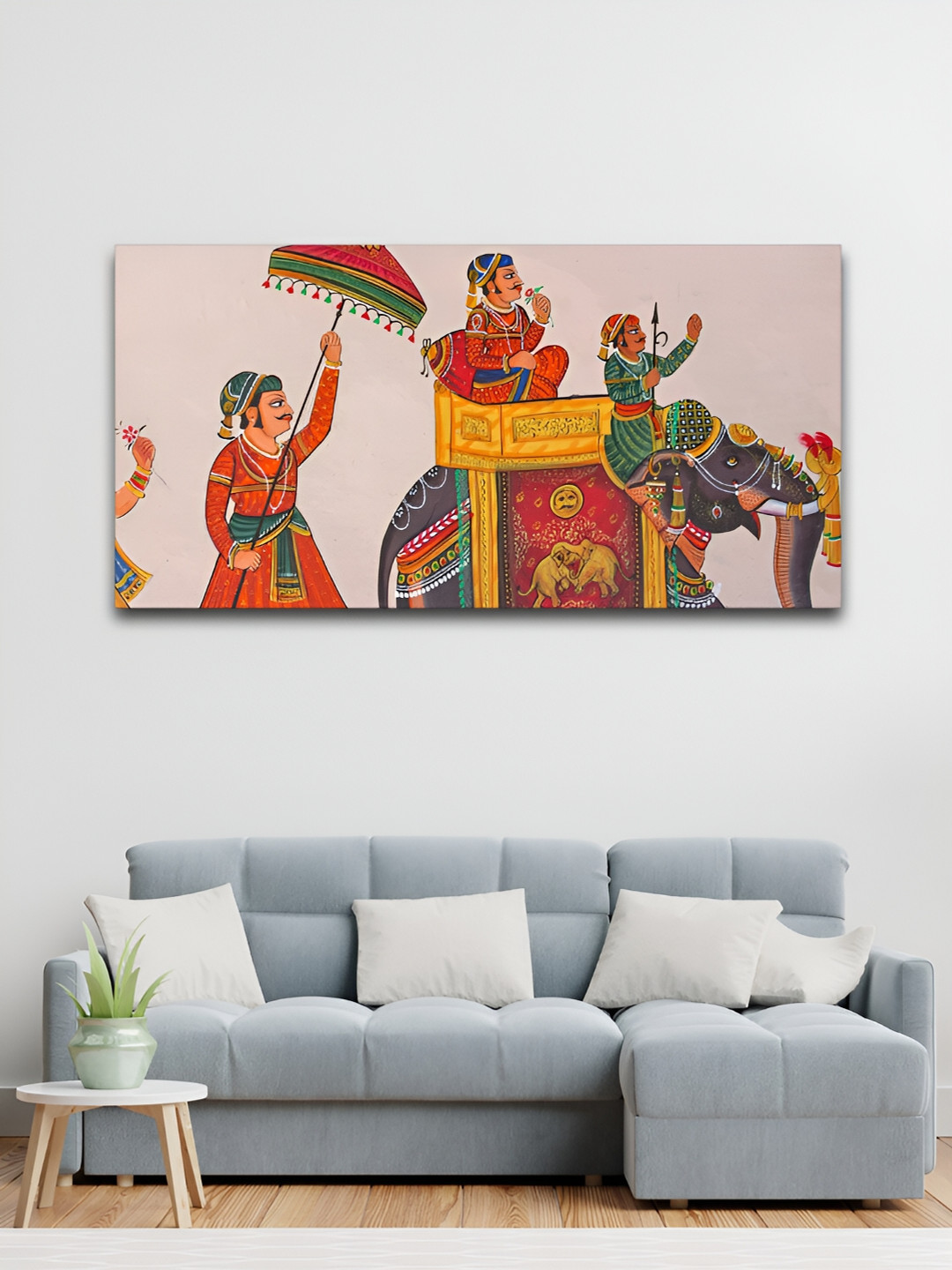 VibeCrafts Red & Yellow Religious Canvas Painting Wall Art