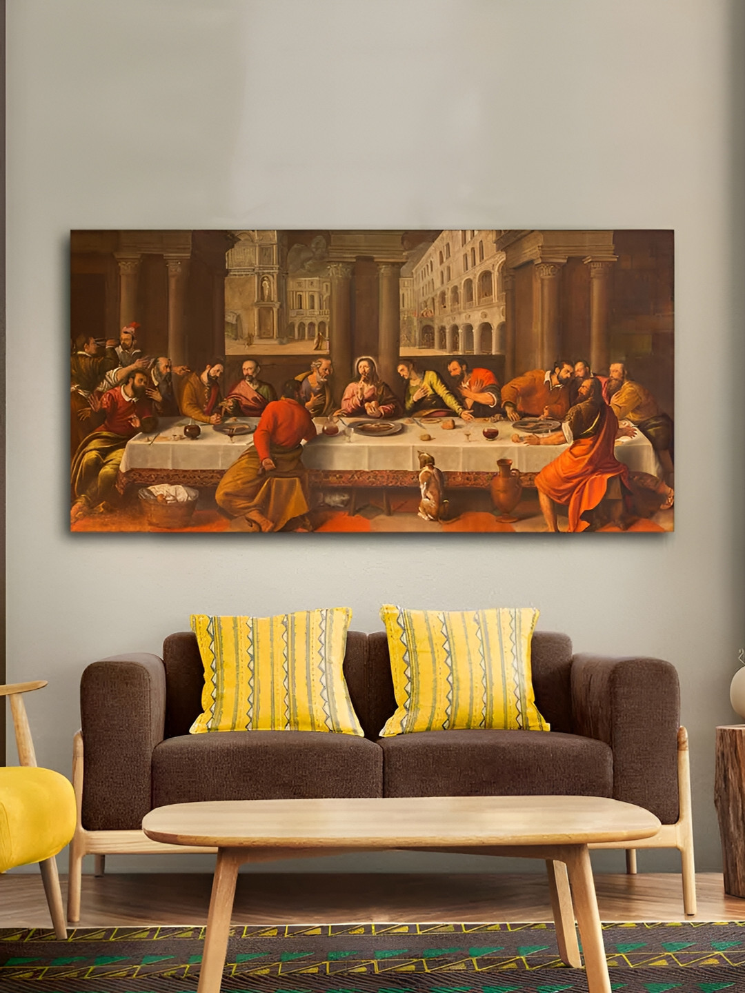 VibeCrafts ChristIn Church Canvas Wall Rectangle Paintings Wall Art - 48x24In