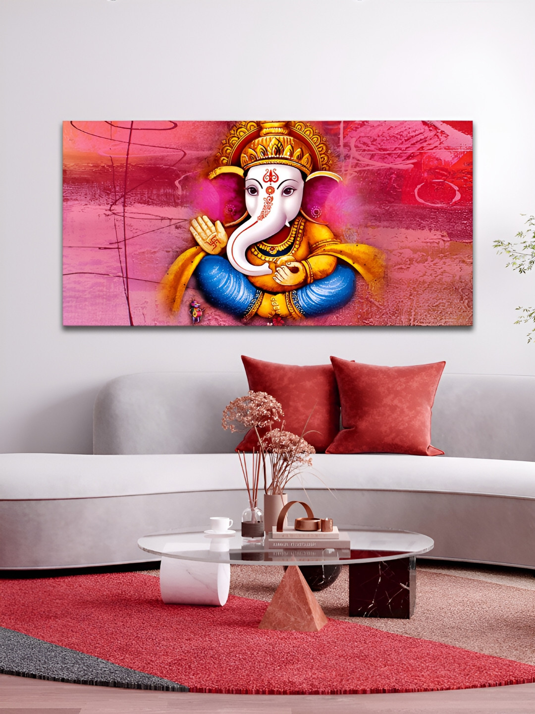 VibeCrafts Ganesha Canvas Wall Rectangle Paintings Wall Art - 24x48In