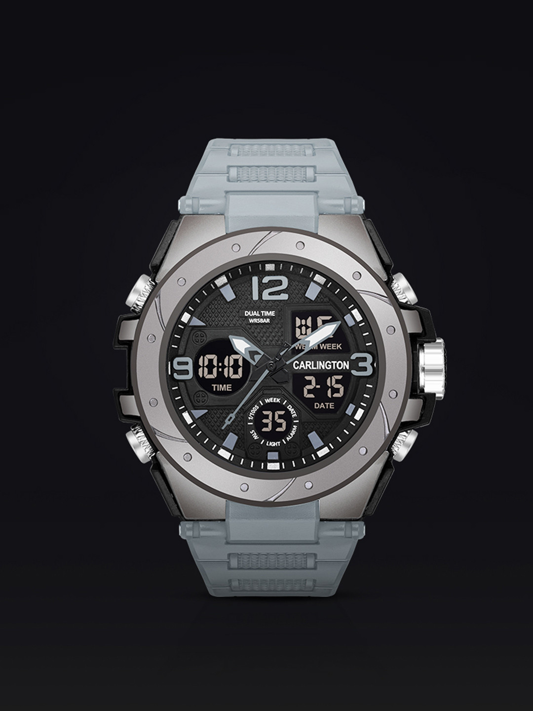 CARLINGTON Men Analogue Chronograph Watch Endurance 9105 Grey