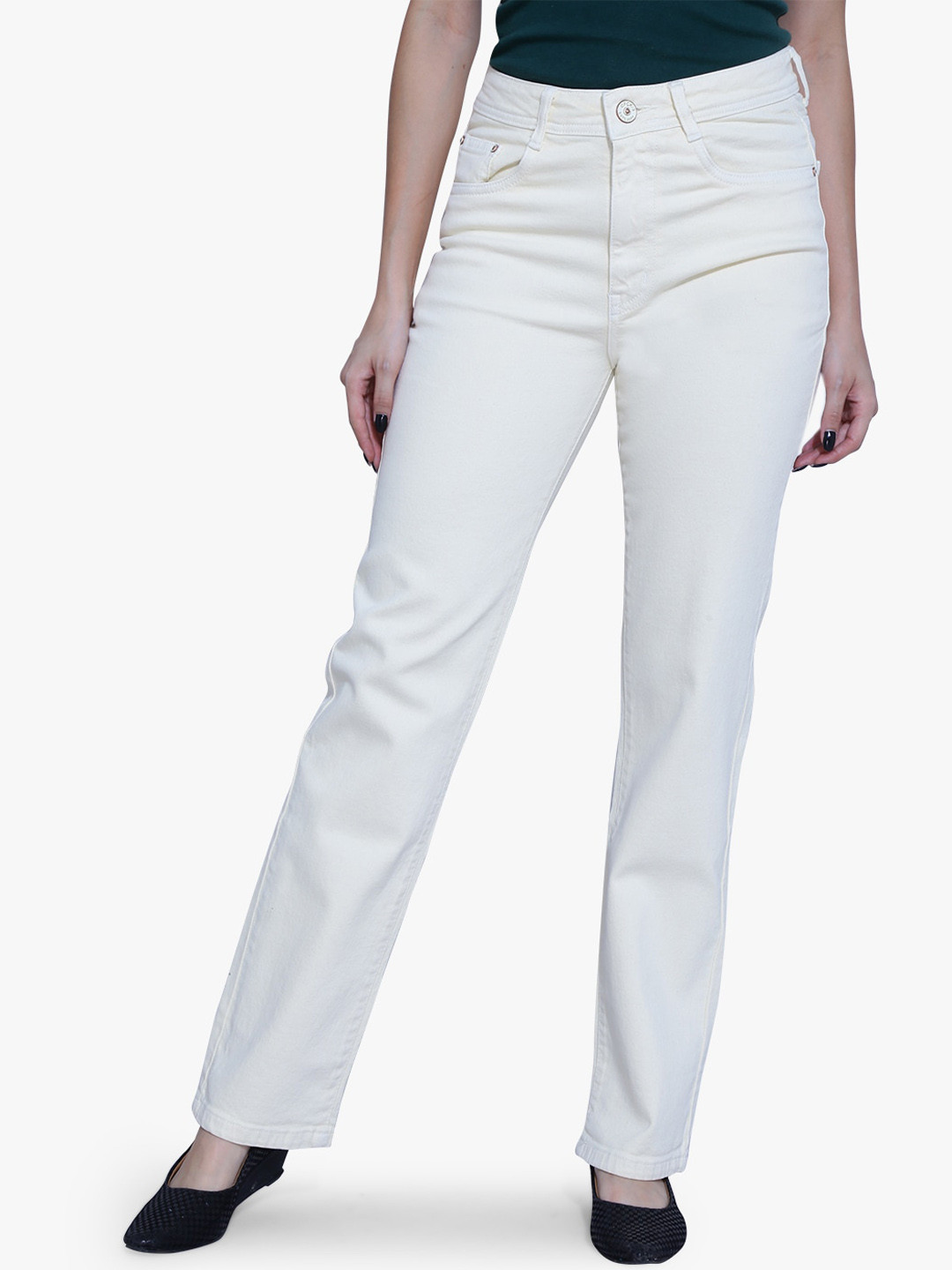 FCK-3 Women Super Straight Fit High-Rise Clean Look Stretchable Jeans
