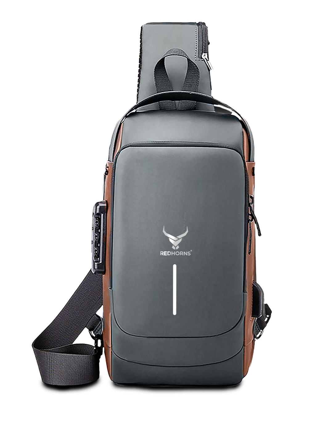 REDHORNS Unisex Crossbody Backpack With USB Charging Port