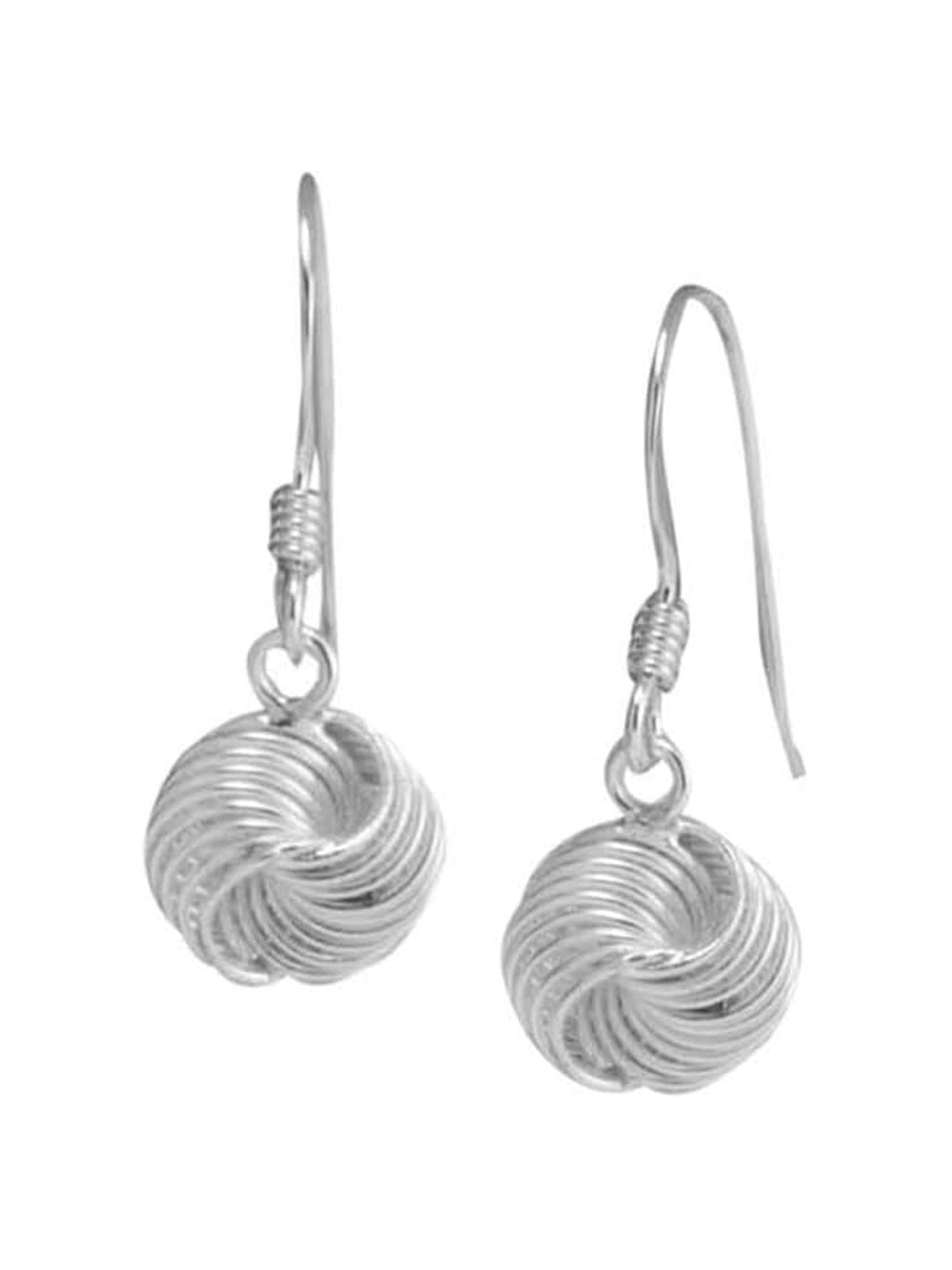 Abhooshan Sterling Silver Twisted Knot Oxidised Contemporary Drop Earrings