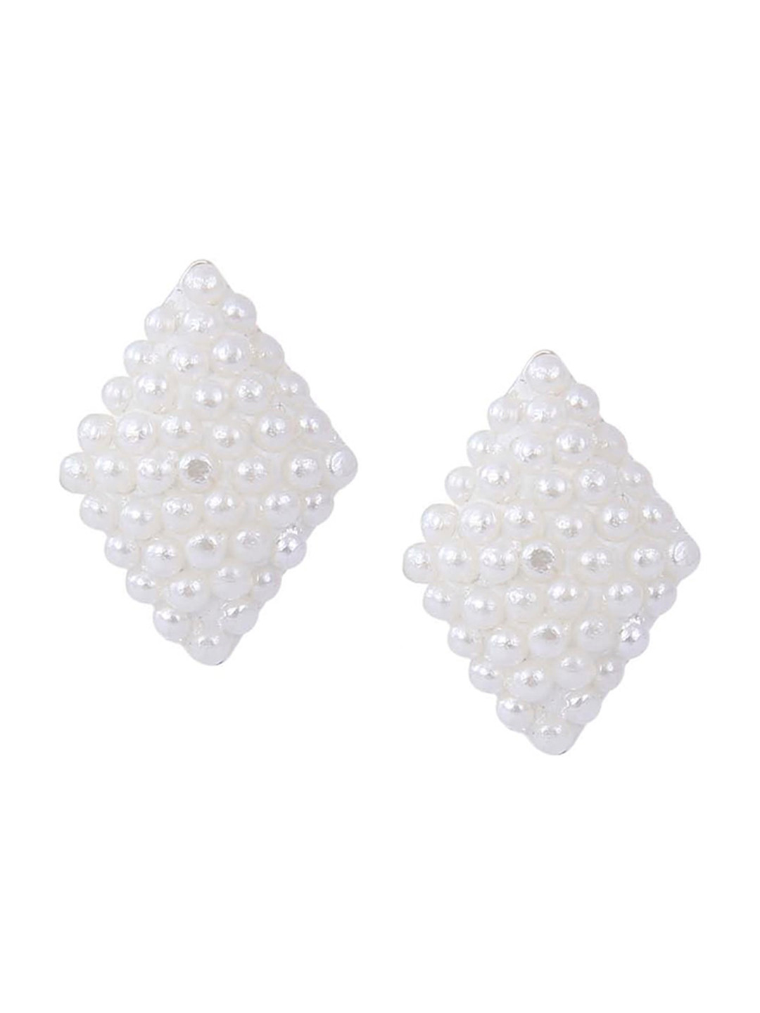 Abhooshan Sterling Silver Diamond Shaped Studs Earrings