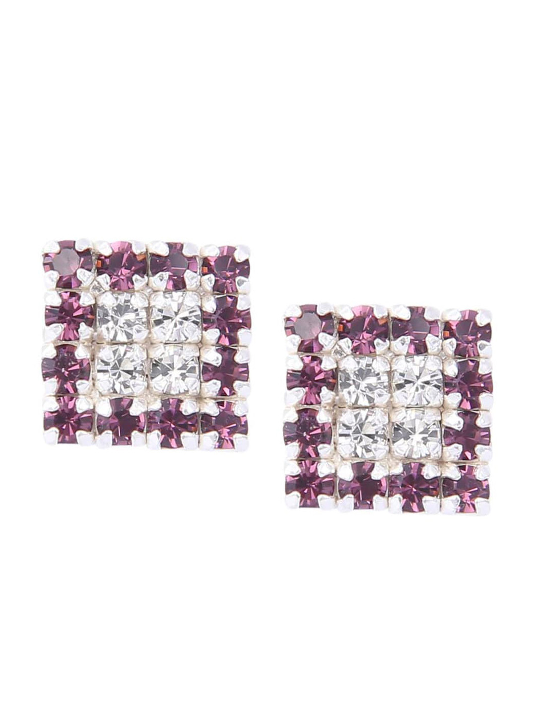 Abhooshan Sterling Silver Square Studs Earrings