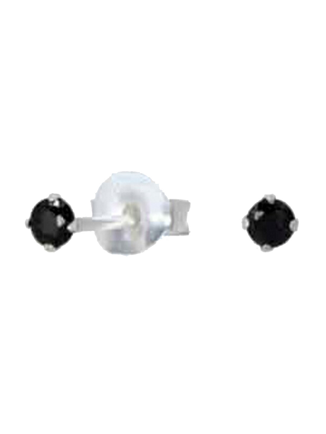 Abhooshan 925 Silver Black CZ Studs Earrings