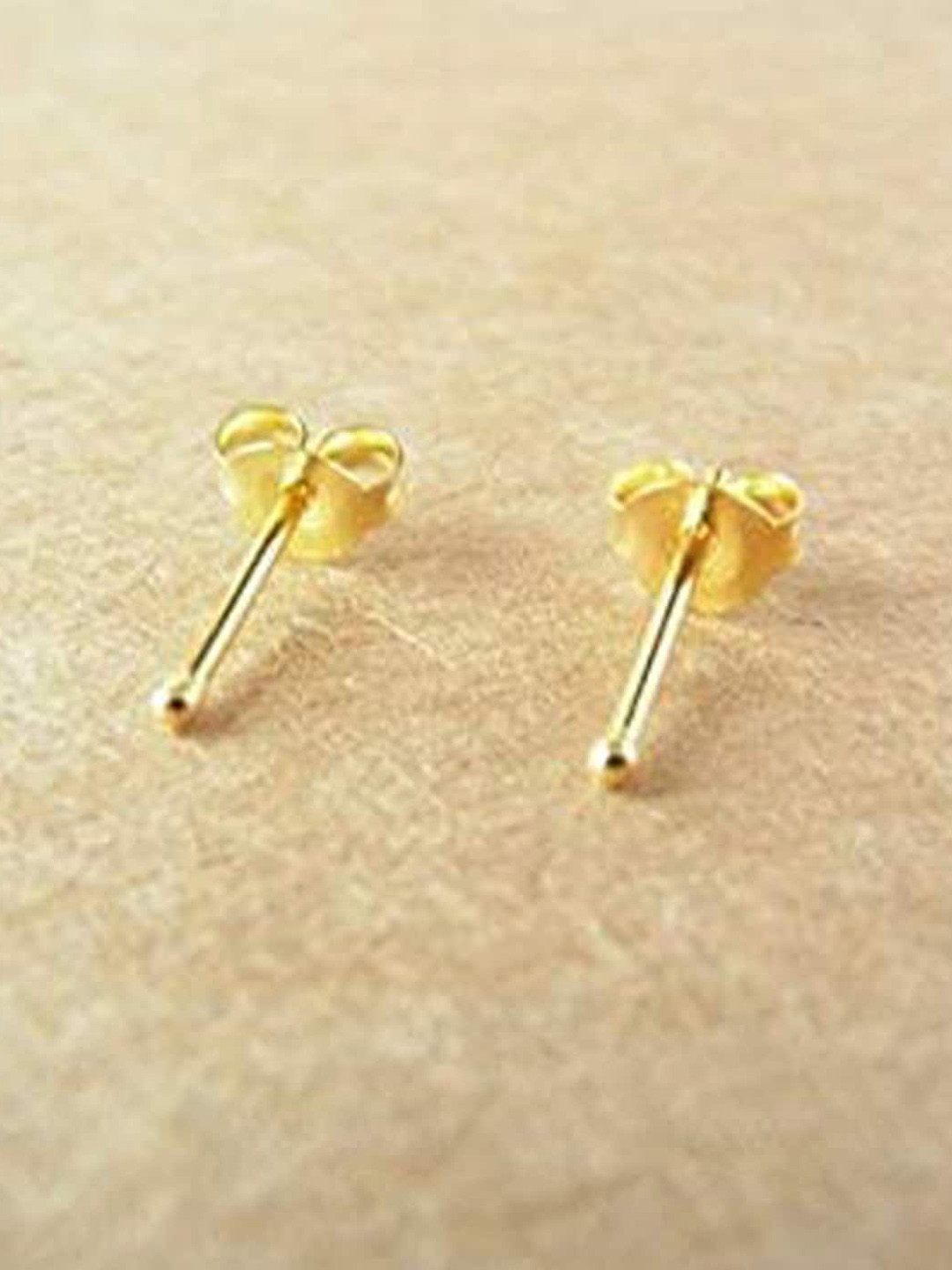 Abhooshan 925 Silver Gold Plated Ball Stud Earrings