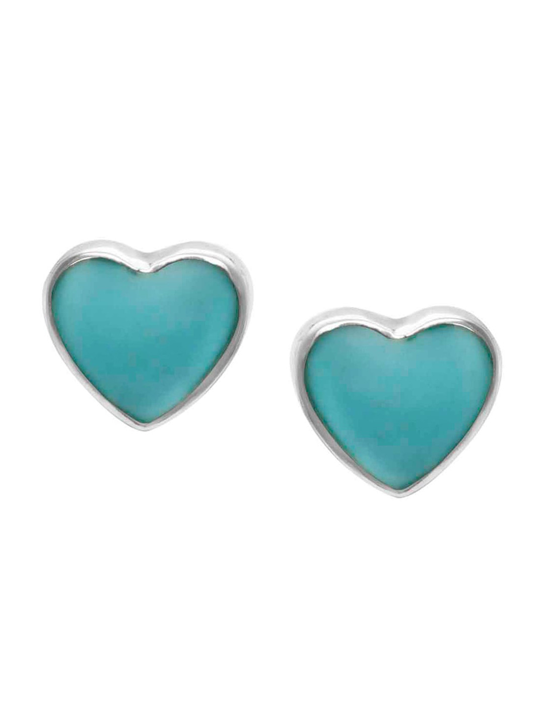 Abhooshan Love Heart Mother of Pearl Studs Earrings