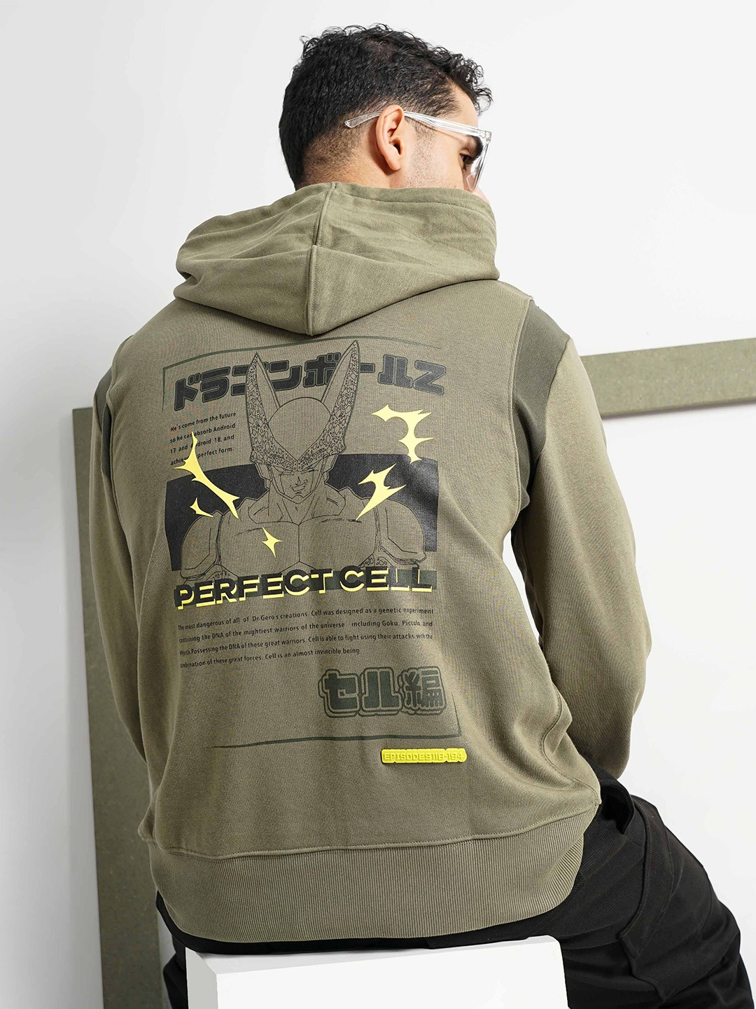 Celio Dragon Ball Z Printed Hooded Cotton Pullover