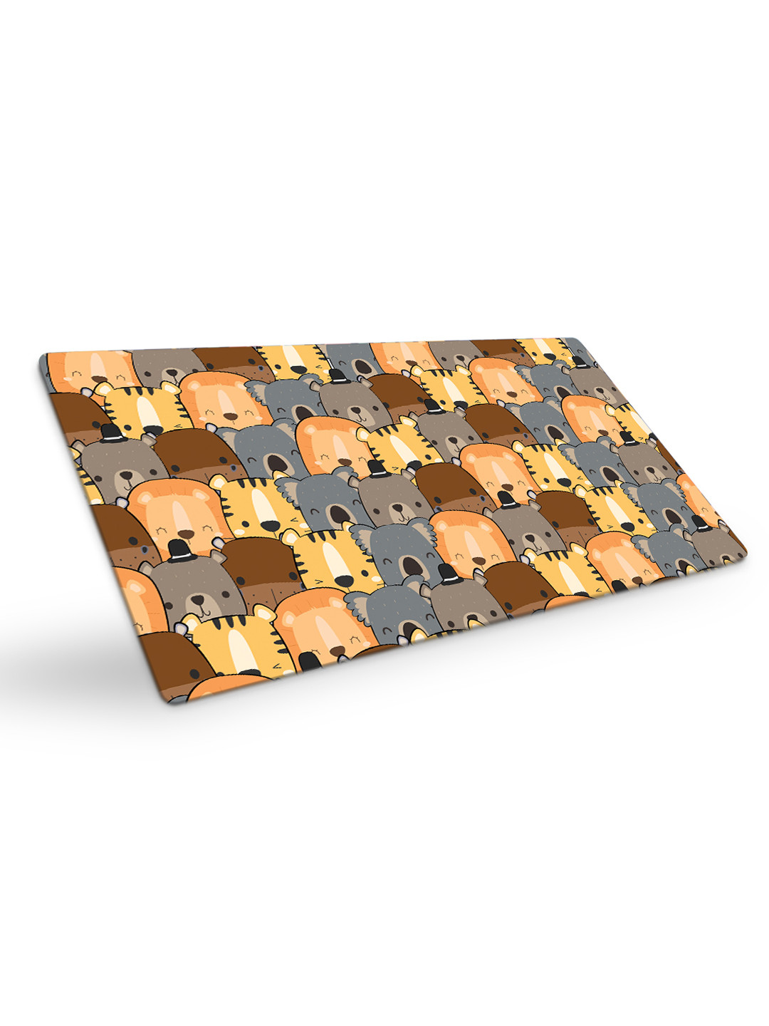 Gathari Brown & Yellow Printed Spill Resistant Desk Table Mat
