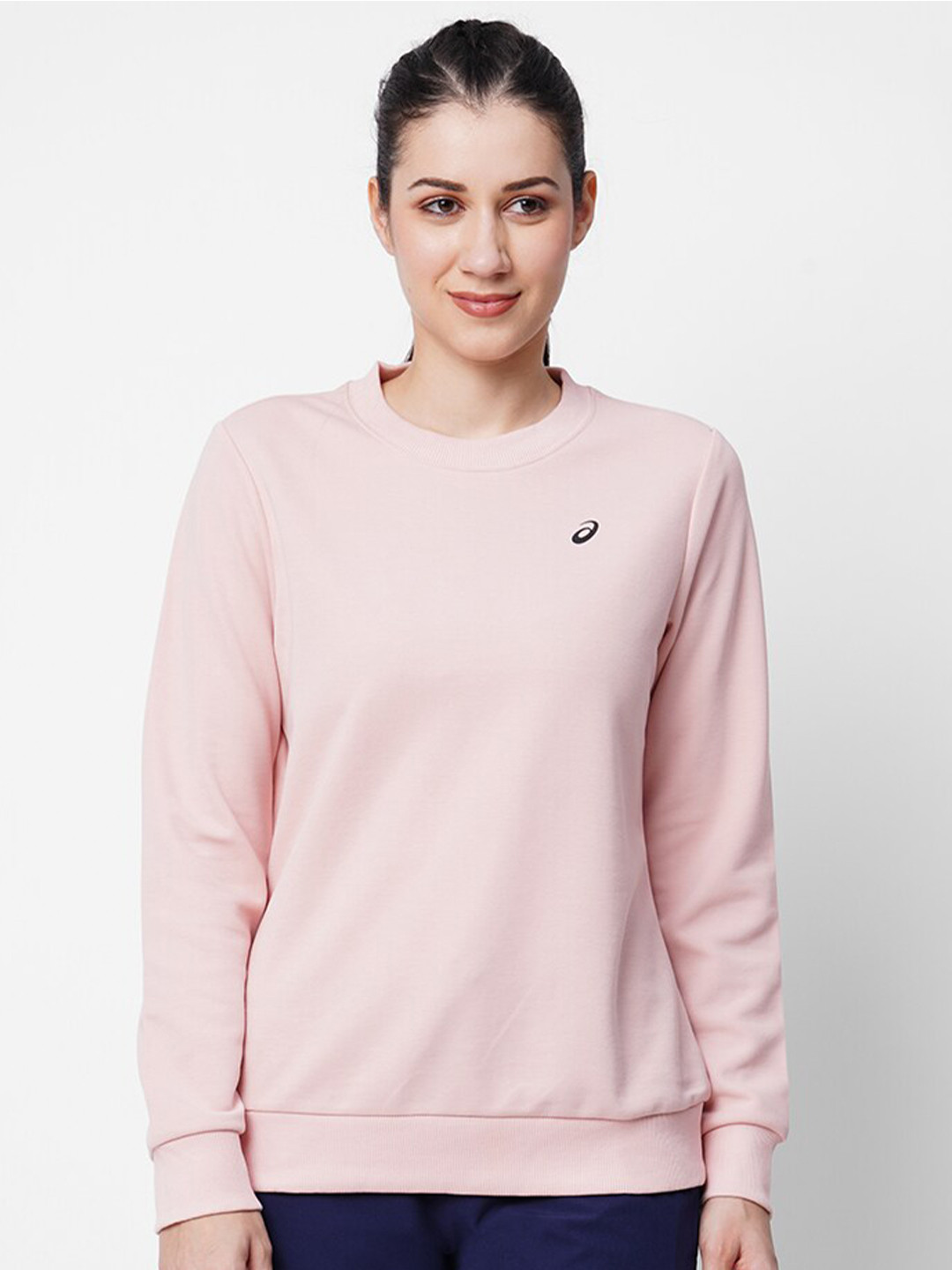 ASICS One Point Round Neck Pullover Sweatshirt