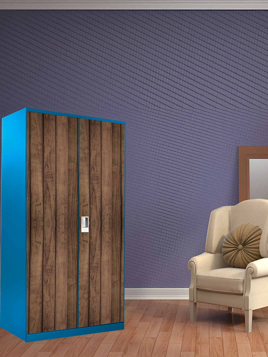 WALLWEAR Brown Printed Wardrobe Sticker