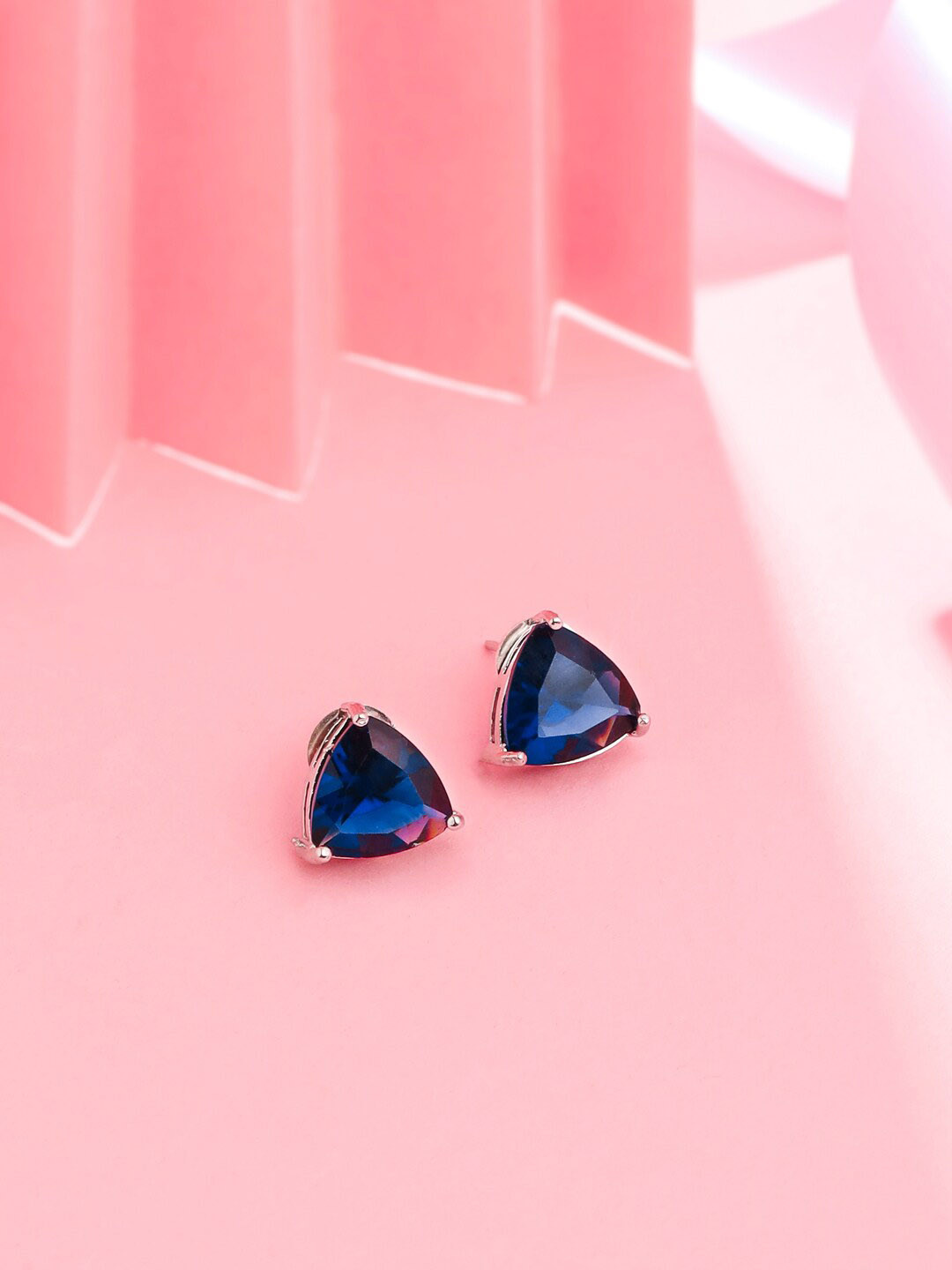 THE AAB STUDIO Rhodium-Plated Triangular Studs Earrings