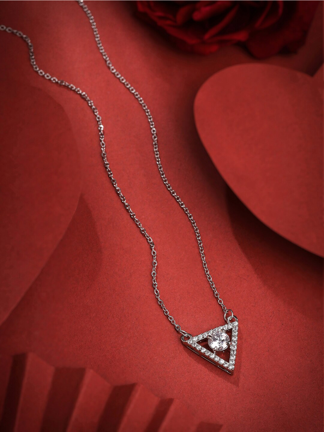 THE AAB STUDIO Silver-Plated American Diamond Necklace