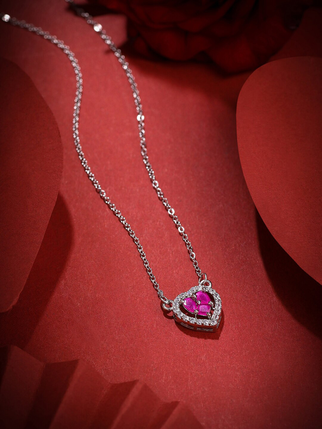 THE AAB STUDIO Silver-Plated American Diamond Necklace
