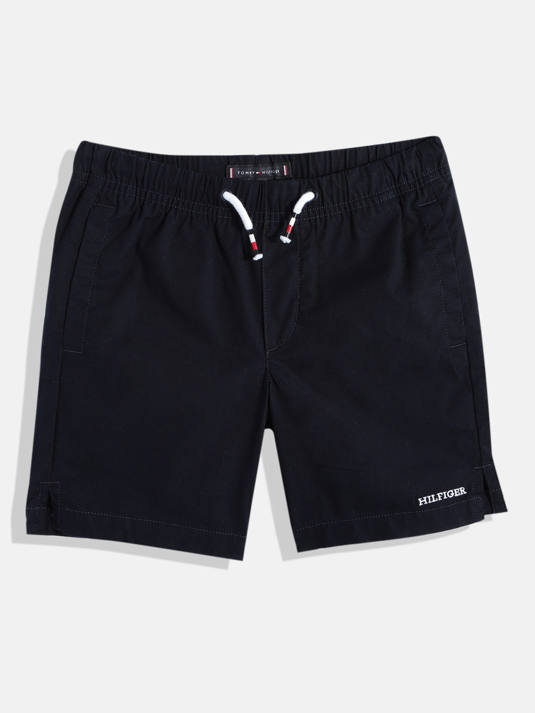 Tommy Hilfiger Boys Loose Fit Shorts With Brand Logo Embroidered & Side Slits Detail