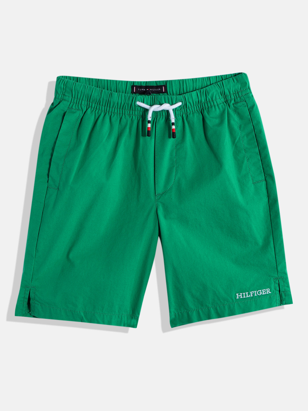 Tommy Hilfiger Boys Loose Fit Shorts With Brand Logo Embroidered & Side Slits Detail