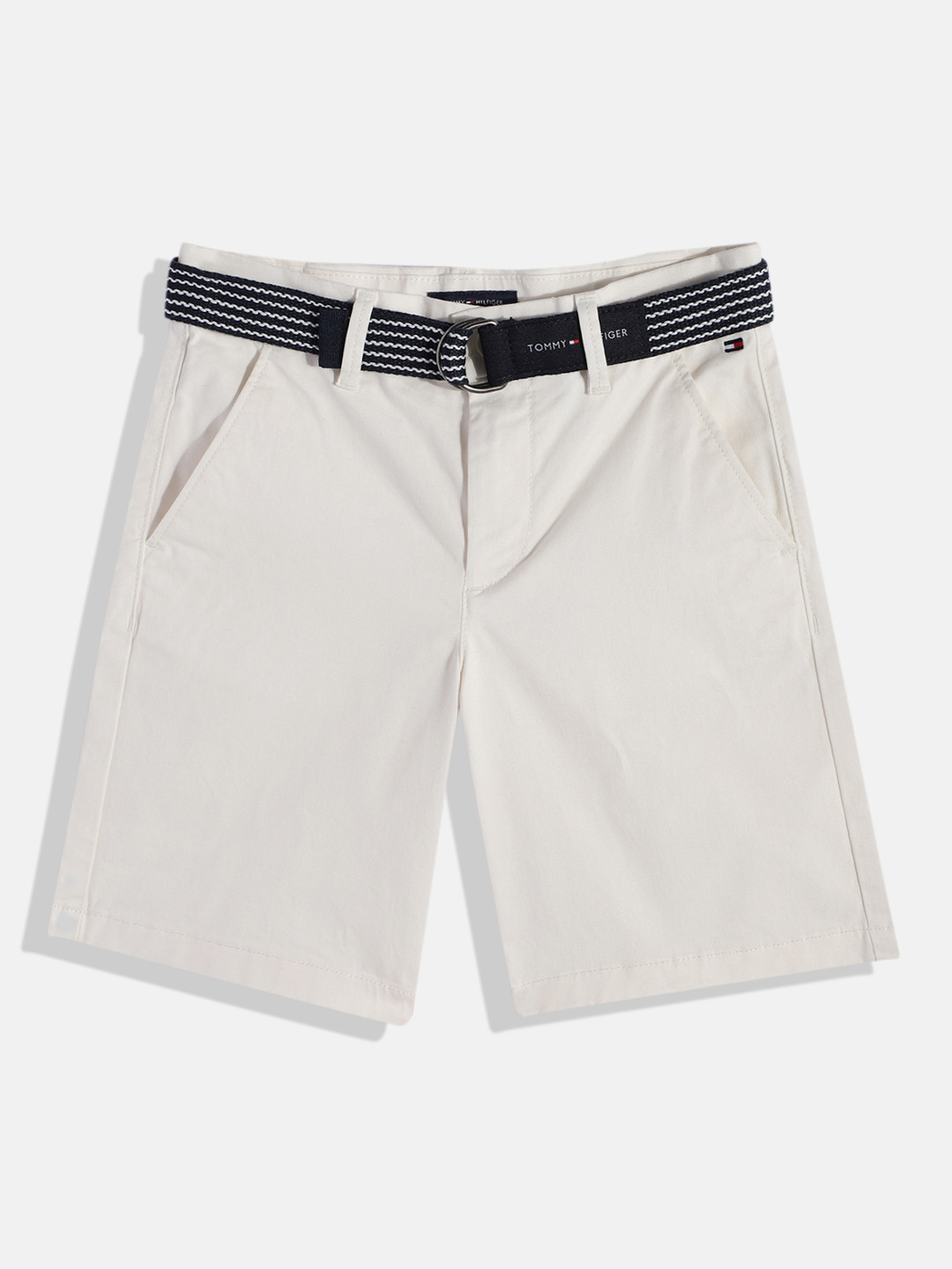Tommy Hilfiger Boys Solid Chino Shorts with Belt