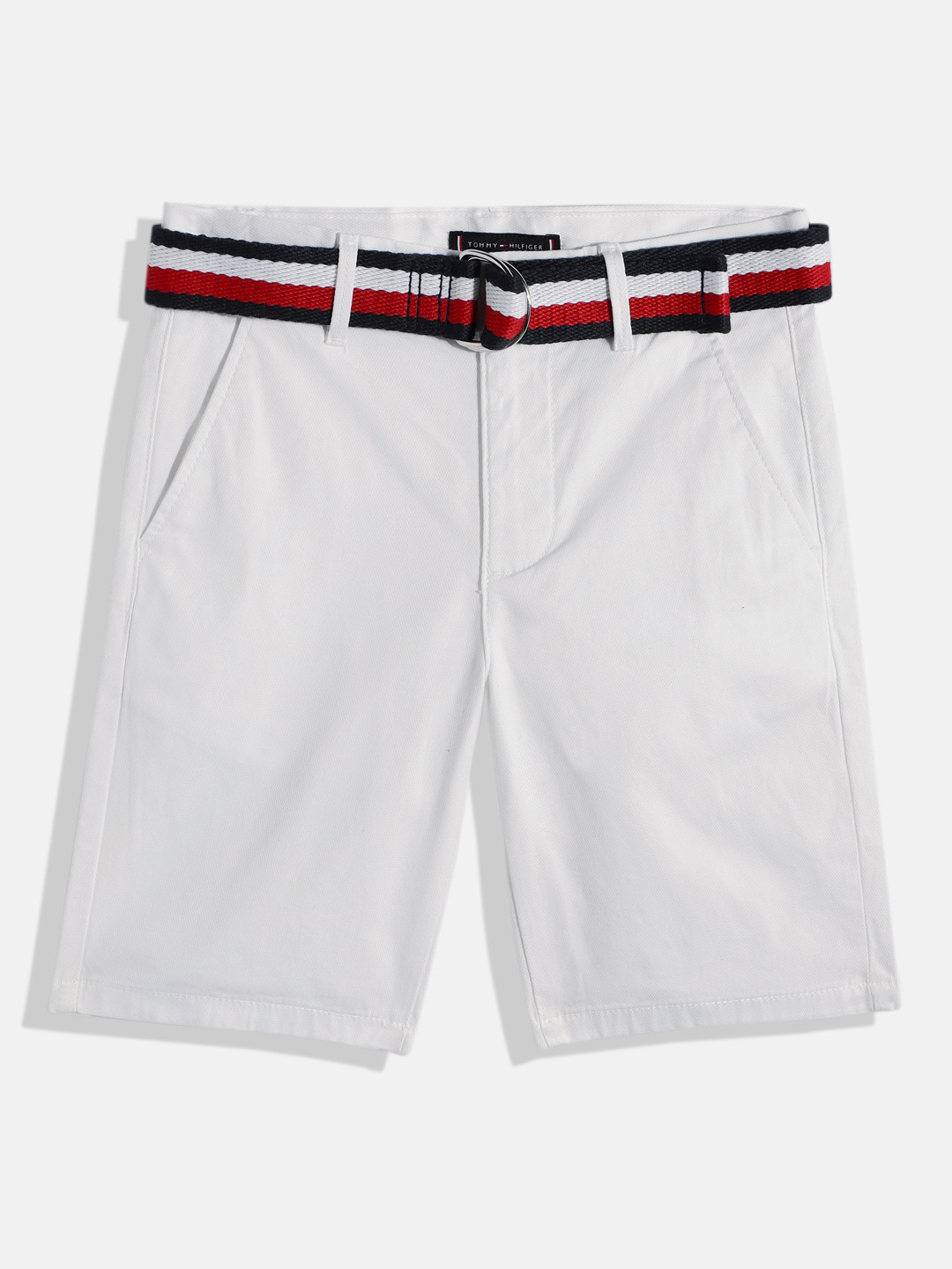 Tommy Hilfiger Boys Self Design Regular Shorts With Belt