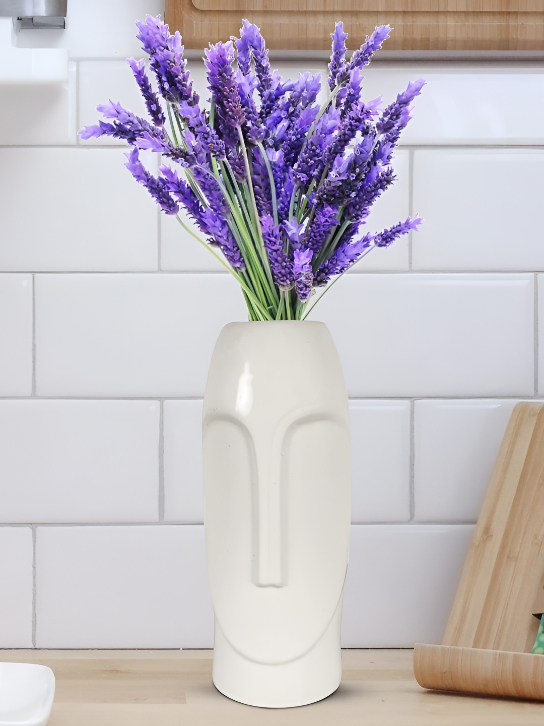 LASAKI Dalce White Ceramic Flower Vases