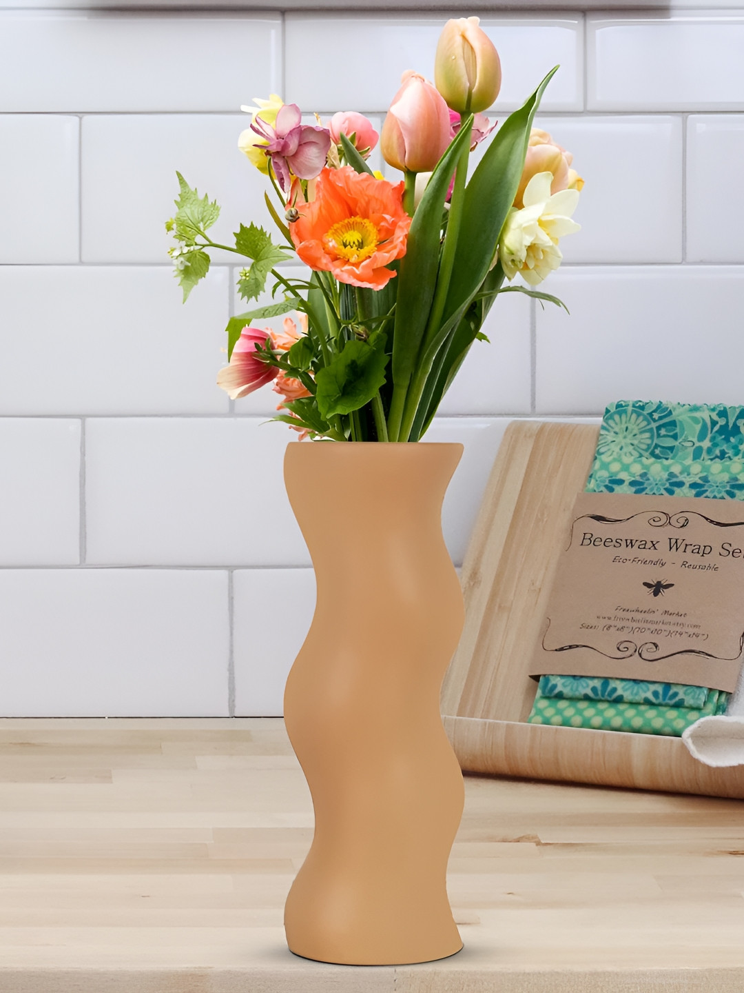 LASAKI Piper Brown Big Ginger Shaped Ceramic Vase