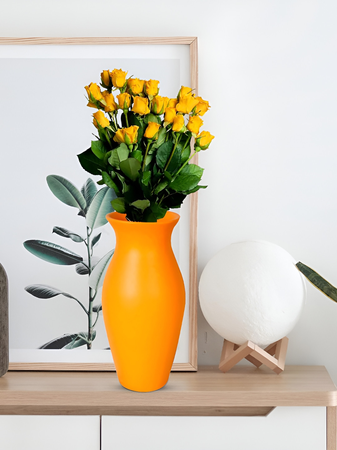 LASAKI Vatsal Orange Ceramic Flower Vases